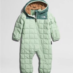 The North Face Light Green Quilted Kids Footie